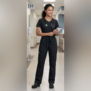 Butter-Soft Scrubs by UA Black Nursing Scrubs Cargo Pants,  size S/M